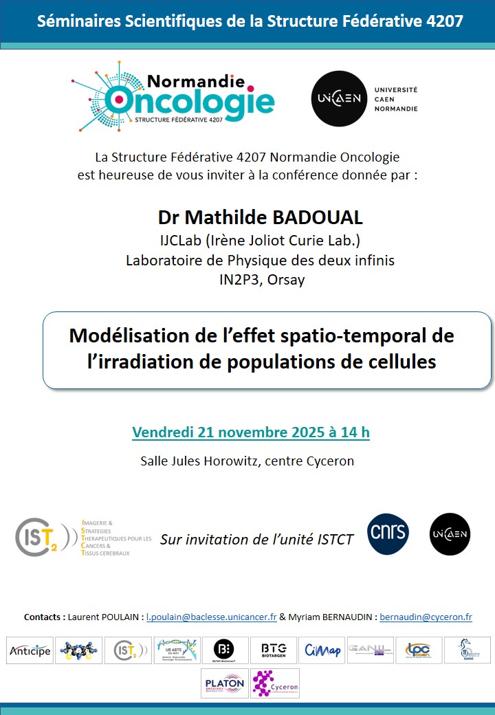 Annonce Seminaire ISTCT   SF Normandie Onco MathildeBadoual