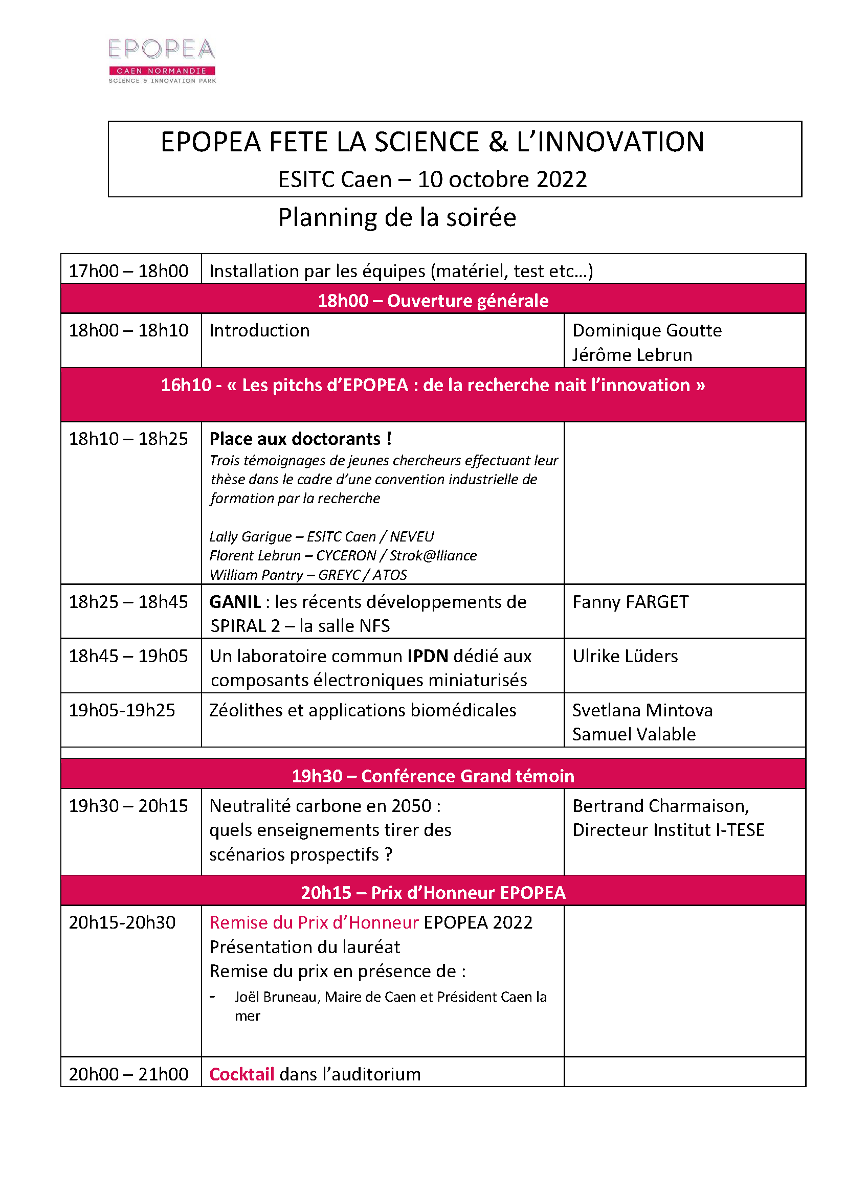 Planning EPOPEA 10102022 